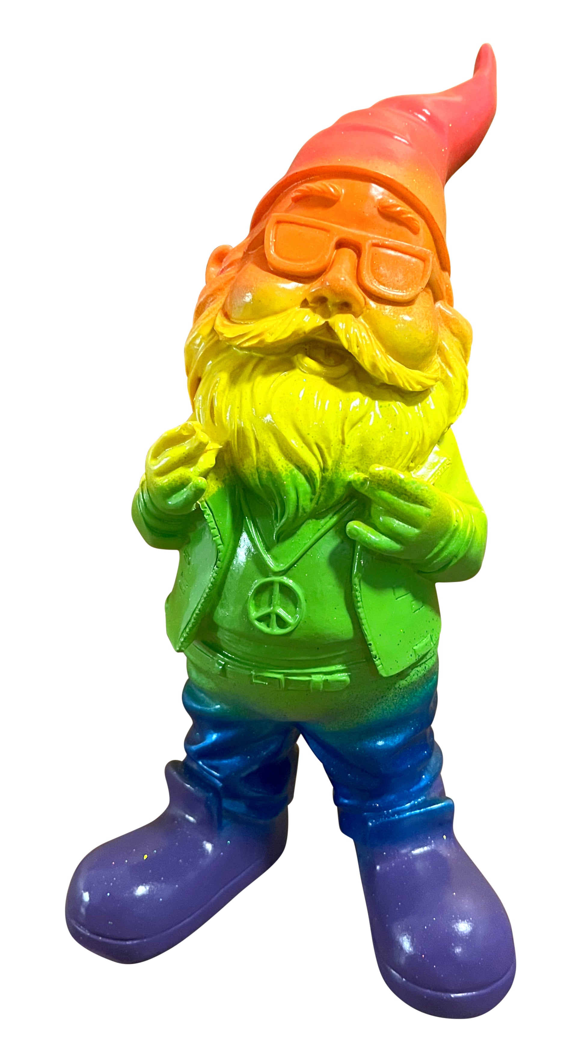 gartenzwerg dekofigur gartenfigur regebogenfarbe pride rainbow gnome kunstharz gartenzwerg-lustig kunsthandwerk