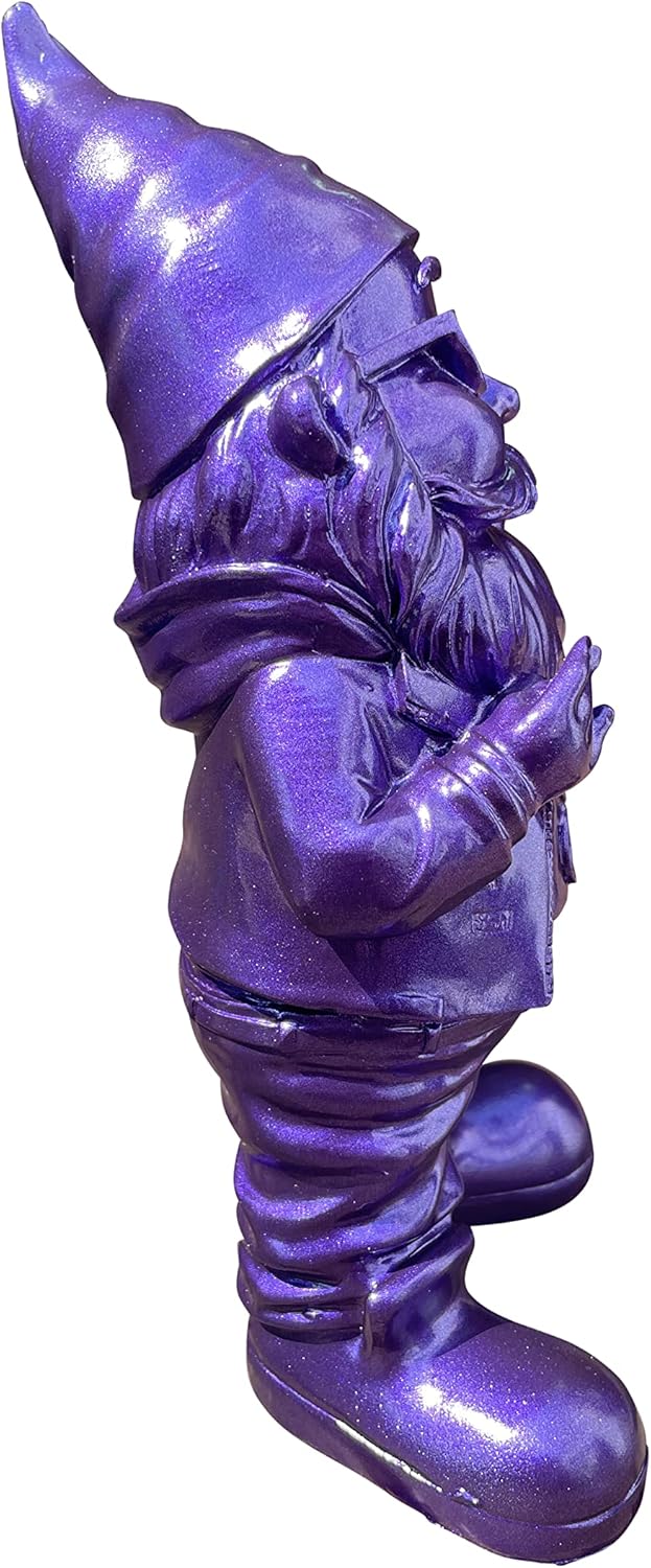 gartenzwerg dekofigur gartenfigur dark violett purple lila glitter glitzer gnome kunstharz gartenzwerg-lustig kunsthandwerk