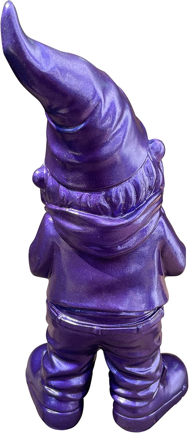 gartenzwerg dekofigur gartenfigur dark violett purple lila glitter glitzer gnome kunstharz gartenzwerg-lustig kunsthandwerk